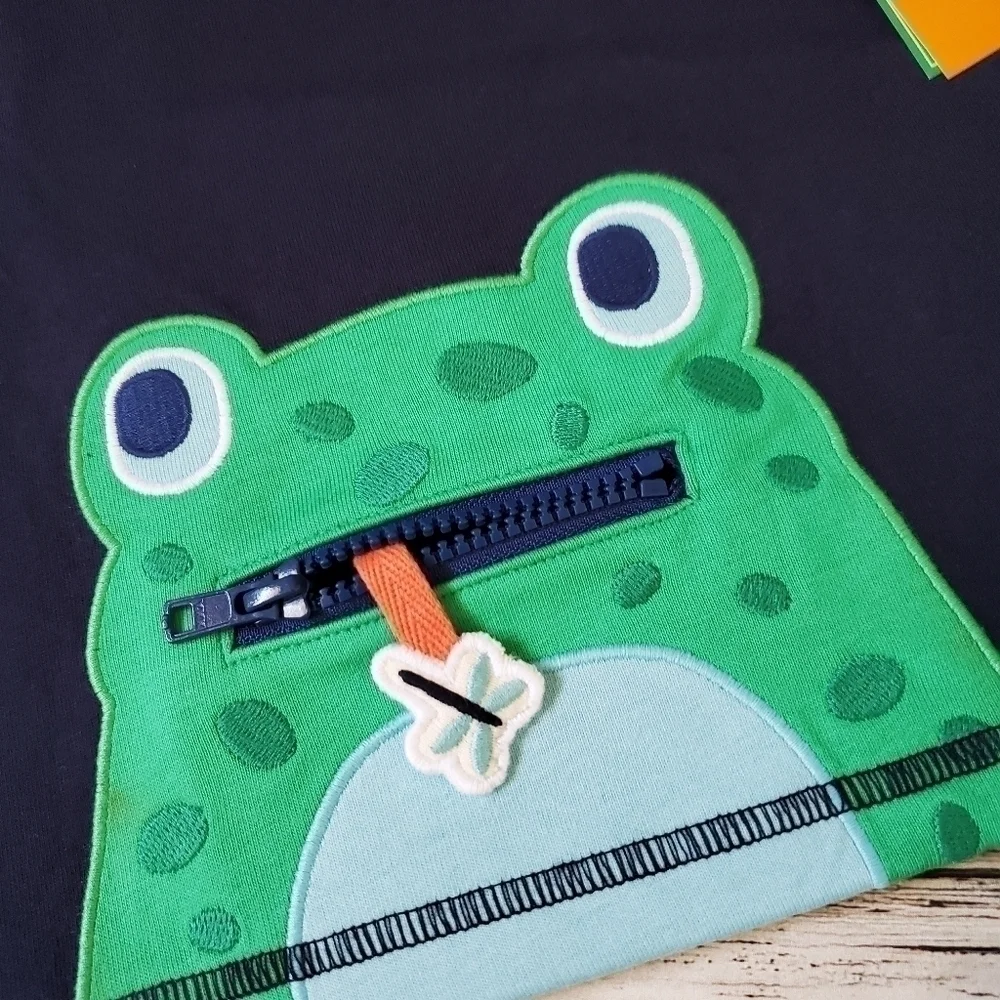 Gymboree Critter Camp Embroidered Frog T-Shirt, Shorts, and Hat Set NWT